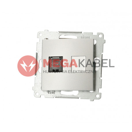 Simon54 Gniazdo komputerowe pojedyńcze RJ45 D61.01/43 srebrny