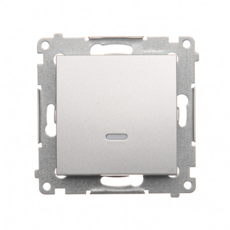 Simon54 Łącznik jednobiegunowy z podświetleniem LED DW1L.01/43 srebrny