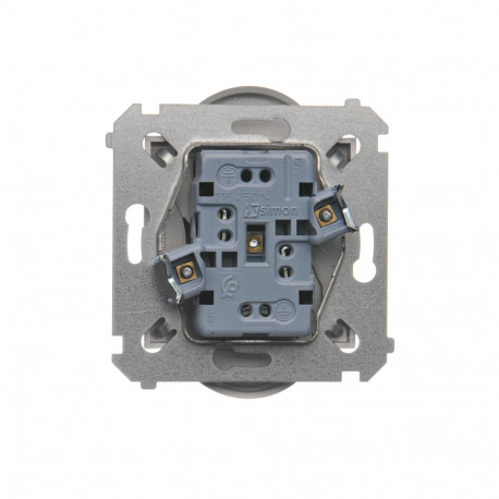 Simon54 Gniazdo wtyczkowe podwójne z uziemieniem DGZ2MZ.01/43 srebrny