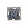 Simon54 Single plug socket IP44 - flap DGZ1BZ.01/43A silver