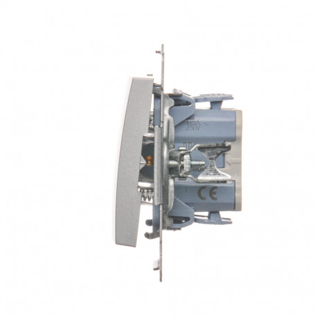 Simon54 przycisk pojedynczy zwierny DP1.01/43 srebrny