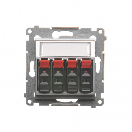 Simon54 Gniazdo głośnikowe 4-krotne DGL34.01/43 srebrne