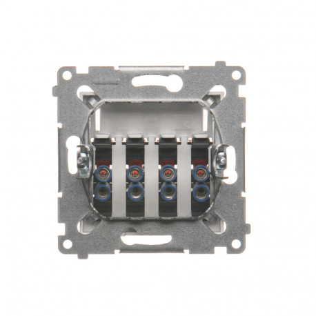 Simon54 Gniazdo głośnikowe 4-krotne DGL34.01/43 srebrne