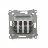 Simon54 4gang speaker socket DGL34.01/43 silver