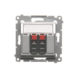 Simon54 Gniazdo głośnikowe podwójne DGL32.01/43 srebne SIMON