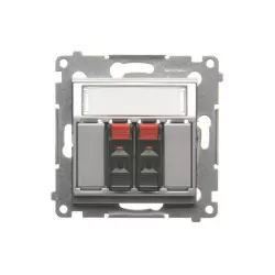 Simon54 Gniazdo głośnikowe podwójne DGL32.01/43 srebne SIMON