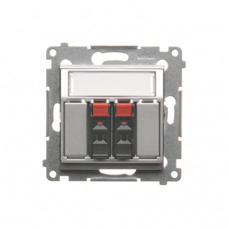 Simon54 Gniazdo głośnikowe podwójne DGL32.01/43 srebne SIMON