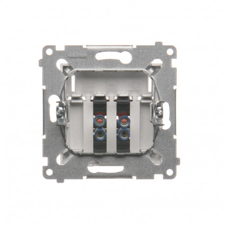 Simon54 Gniazdo głośnikowe podwójne DGL32.01/43 srebne SIMON