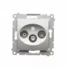 Simon54 Gniazdo antenowe R-TV-SAT przelotowe DASP.01/43 srebrne KONTAKT SIMON