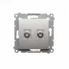 Simon54 Double SAT socket DASF2.01/43 silver