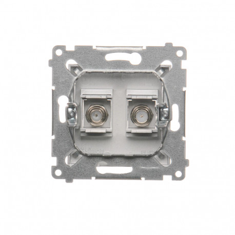 Simon54 Gniazdo SAT podwójne DASF2.01/43 srebrne