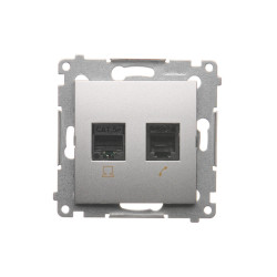 Simon54 Gniazdo komputerowe RJ45 +telefoniczne RJ12 D5T.01/43 srebrne