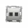 Simon54 RJ45 computer +phone socket RJ12 D5T.01/43 silver