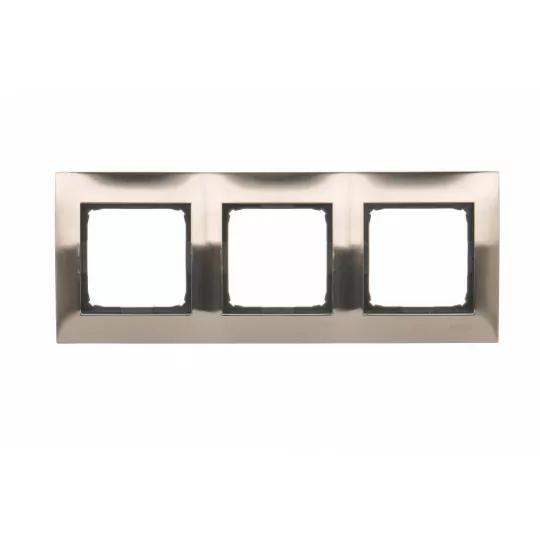 Simon54 Frame for 3-modules DR3/61 metal inox