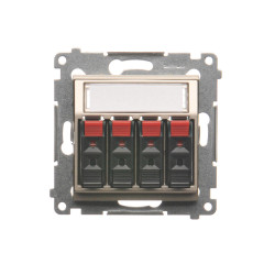 Simon54 Gniazdo głośnikowe 4-krotne z polem opisowym DGL34.01/44 złoty