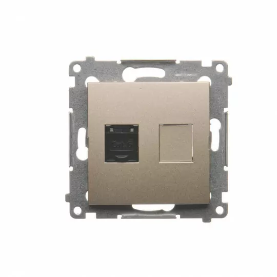 Simon54 Gniazdo komputerowe pojedyncze RJ45 D61.01/44 złoty