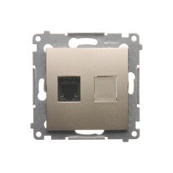 Simon54 Gniazdo telefoniczne pojedyńcze RJ12 DT1.01/44 złoty SIMON