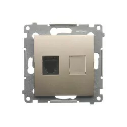 Simon54 Gniazdo telefoniczne pojedyńcze RJ12 DT1.01/44 złoty SIMON