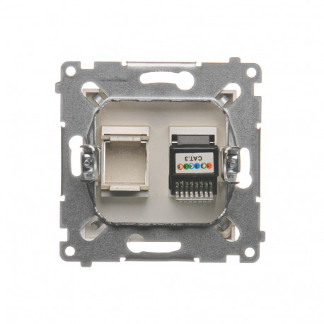 Simon54 Gniazdo telefoniczne pojedyńcze RJ12 DT1.01/44 złoty SIMON