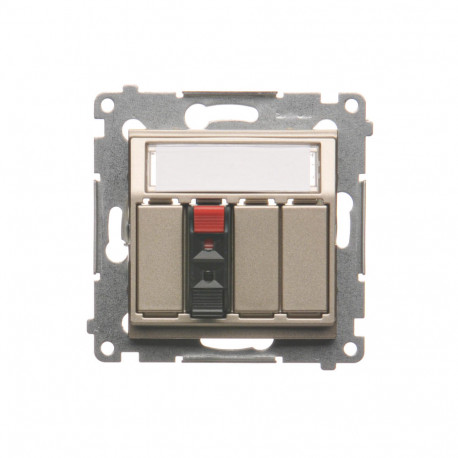 Simon54 Gniazdo głośnikowe 1-krotne z polem opisowym DGL31.01/44 złoty