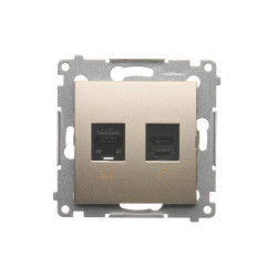 Simon54 Gn.komp. RJ45 + tel. RJ12 D5T.01/44 złote