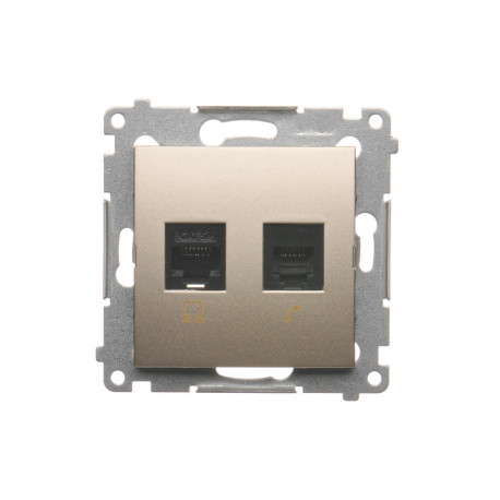 Simon54 Gn.komp. RJ45 + tel. RJ12 D5T.01/44 złote