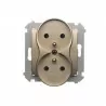 Simon54 Double grounded plug socket DGZ2MZ.01/44 gold