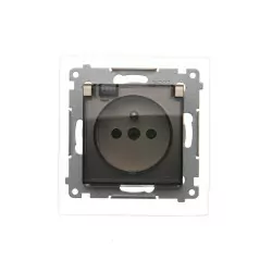 Simon54 Gniazdo wtyczkowe pojedyncze - klapka DGZ1BZ.01/44A złoty