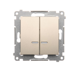 Simon54 Łącznik świecznikowy z podświetleniem LED DW5BL.01/44 złoty