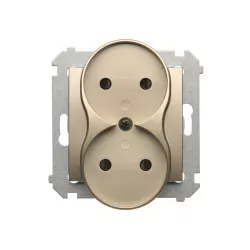 Simon54 Gniazdo podw. b/u DG2MZ.01/44 złoty