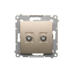 Simon54 Gniazdo antenowe SATx2 F DASF2.01/44 złoty mat