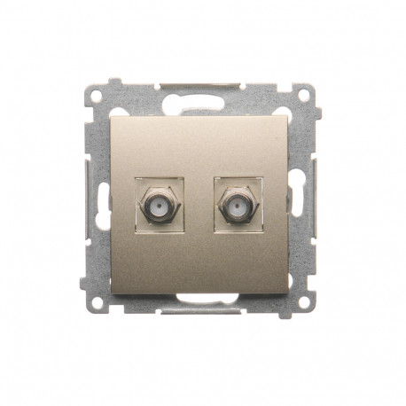 Simon54 Gniazdo antenowe SATx2 F DASF2.01/44 złoty mat