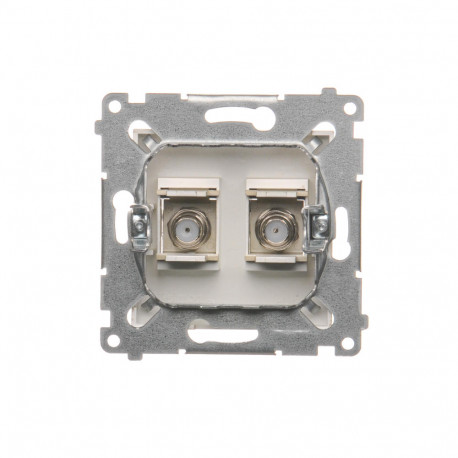 Simon54 Gniazdo antenowe SATx2 F DASF2.01/44 złoty mat