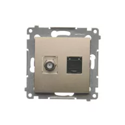 Simon54 Gniazdo SAT+RJ45 k.6 DASFRJ45.01/44 złote