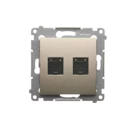 Simon54 Gniazdo komuterowe RJ45 podwójne D62.01/44 złoty