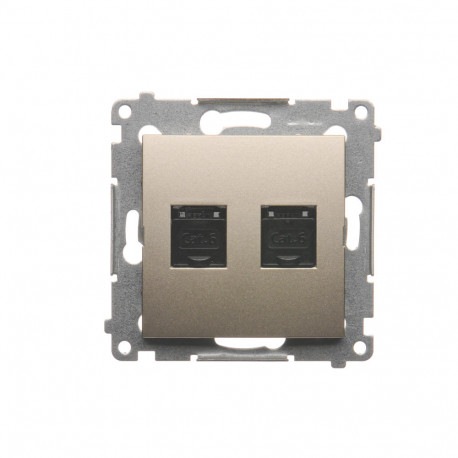 Simon54 Gniazdo komuterowe RJ45 podwójne D62.01/44 złoty