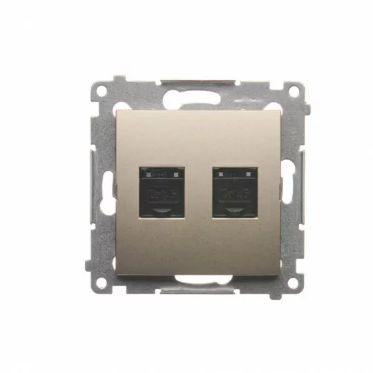 Simon54 Double RJ45 computer socket D62.01/44 gold