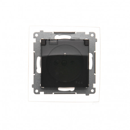 Simon54 Gniazdo z/u klapka DGZ1BZ.01/46A brązowy