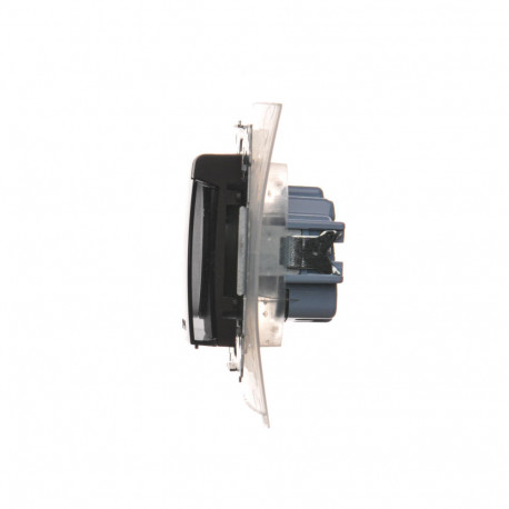 Simon54 Gniazdo z/u klapka DGZ1BZ.01/46A brązowy