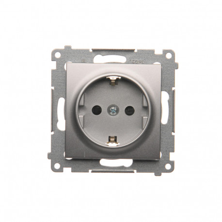 Simon54 Gniazdo z/u pojedyńcze DGSz1Z.01/43 srebrne