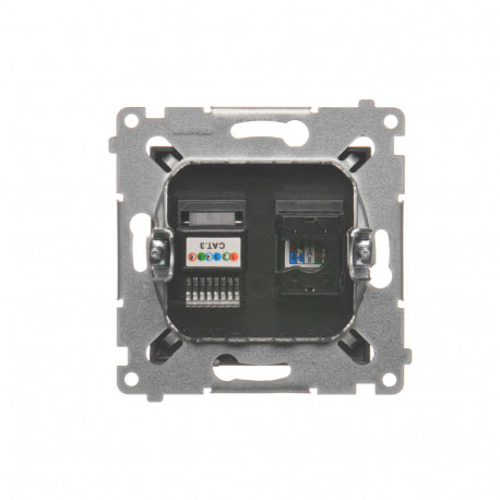 Simon54 Gniazdo komputerowe RJ45 + telefoniczne RJ12 D5T.01/48 antracyt