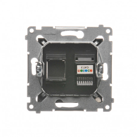 Simon54 Gniazdo tel. poj. RJ12 DT1.01/48 antracyt