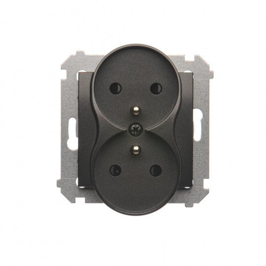 Simon54 Double grounded plug socket DGZ2MZ.01/48 anthracite