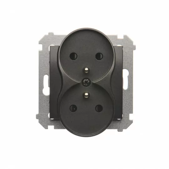 Simon54 Double grounded plug socket DGZ2MZ.01/48 anthracite