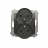 Simon54 Double grounded plug socket DGZ2MZ.01/48 anthracite