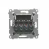 Simon54 4gang speaker socket with description field DGL34.01/48 anthracite
