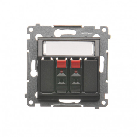 Simon54 Gniazdo głośnikowe 2-krotne z polem opisowym DGL32.01/48 antracyt