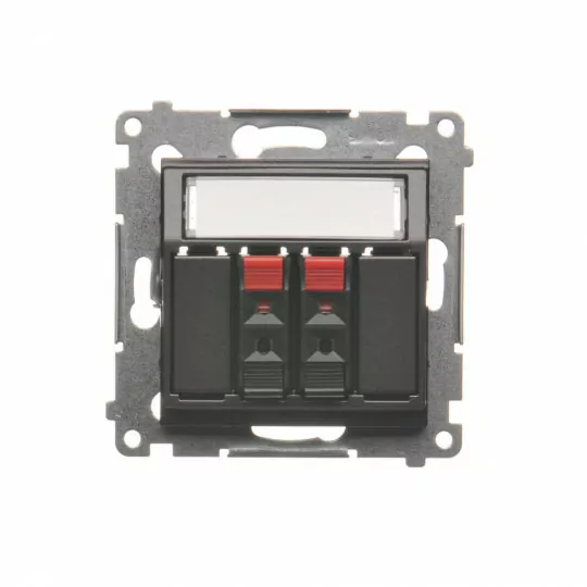 Simon54 2gang speaker socket with description field DGL32.01/48 anthracite