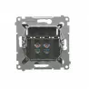 Simon54 2gang speaker socket with description field DGL32.01/48 anthracite