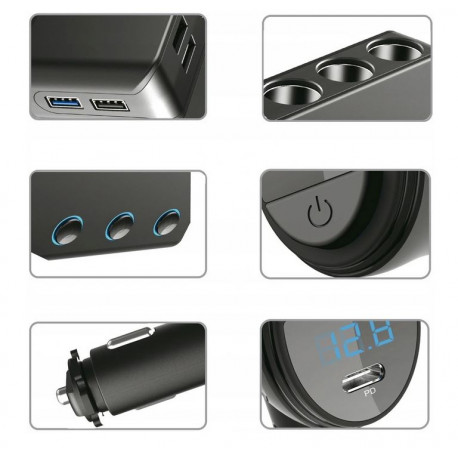 Rozdzielacz gniazda zapaliniczki MCE218 4xUSB Car